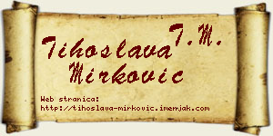 Tihoslava Mirković vizit kartica